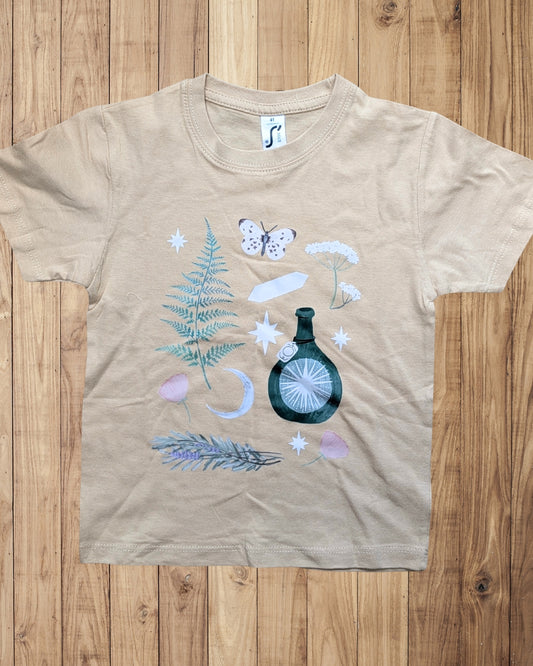 EARTH ELEMENTS SAND COLOURED TEE - 3-4 years