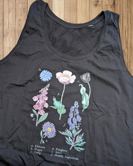 Vintage Florals Black Vest - XL